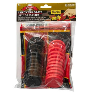 Giant Classic Checkers Game 20" x 20" Game Mat Jumbo Checkers